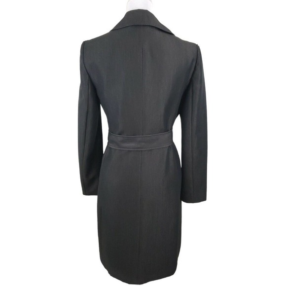 NINE WEST~Woman Size 2~ Black/Gold Trench Coat Button Up, Belted. - Picture 6 of 11